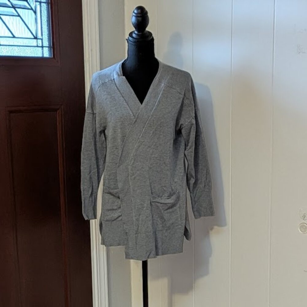 "Terra and Sky" Light Grey Cardigan Size 0X(14W)